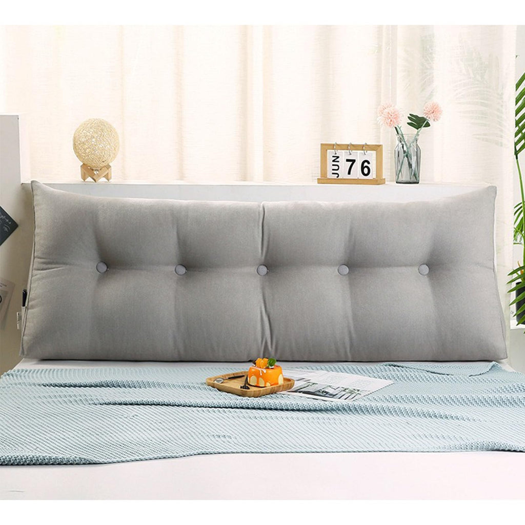 EFZ Wedge Pillow Headboard Triangular Reading Pillow for Dorm, Bed Gap Filler Backrest Pillow Daybed Cushion, Detachable & Washable Bolster Cushion (Gray,Twin: 39in)