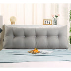 EFZ Wedge Pillow Headboard Triangular Reading Pillow for Dorm, Bed Gap Filler Backrest Pillow Daybed Cushion, Detachable & Washable Bolster Cushion (Gray,Twin: 39in)