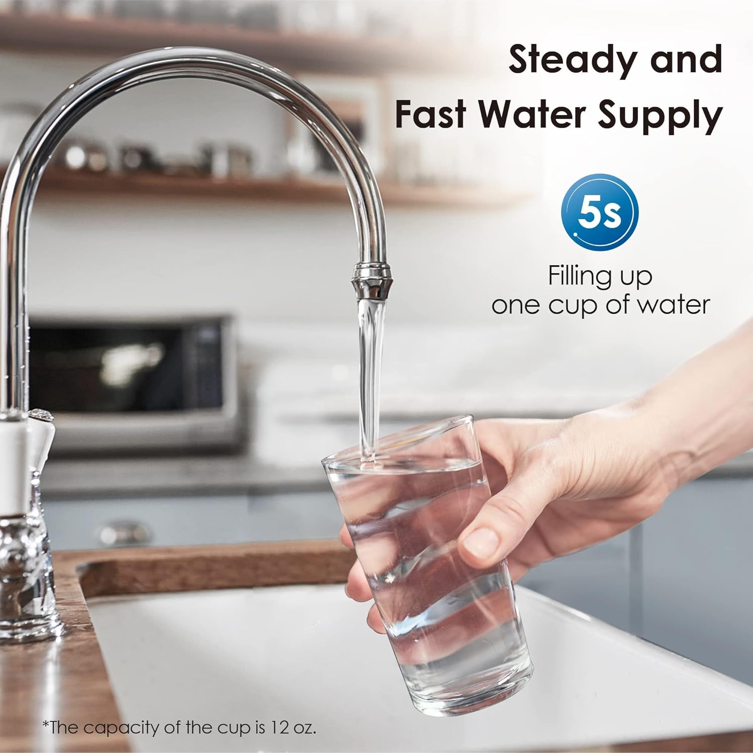 Waterdrop 15UA Under Sink Water Filter System, Reduces Lead, Chlorine, Bad Taste & Odor, Under Counter Water Filter Direct Connect to Kitchen Faucet, NSF/ANSI 42 Certified, 2 Year, USA Tech