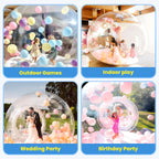 10FT Inflatable Bubble House, PVC Bubble Bounce House with Upgraded Double Air Duct, Bubble Tent Dome for Backyard Birthday Wedding Christmas Party