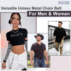 WERFORU Men Women Heavy Duty Wallet Chain Hip Hop Punk Jeans Chain Biker Motorcycle Keychain, Silver