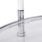 Tempered Glass Round Coffee Table, 32.3" Modern Acrylic Legs Circle Coffee Table for Living Room