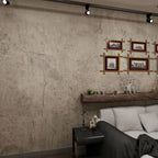 3yecao 48"×354" Extra Wide Big Roll Thick Light Brown Grey Concrete Wallpaper Peel and Stick 3D Industrial Gray Concrete Contact Paper DIY Matte Textured Cement Stickers for Bedroom Bathroom Gym Walls