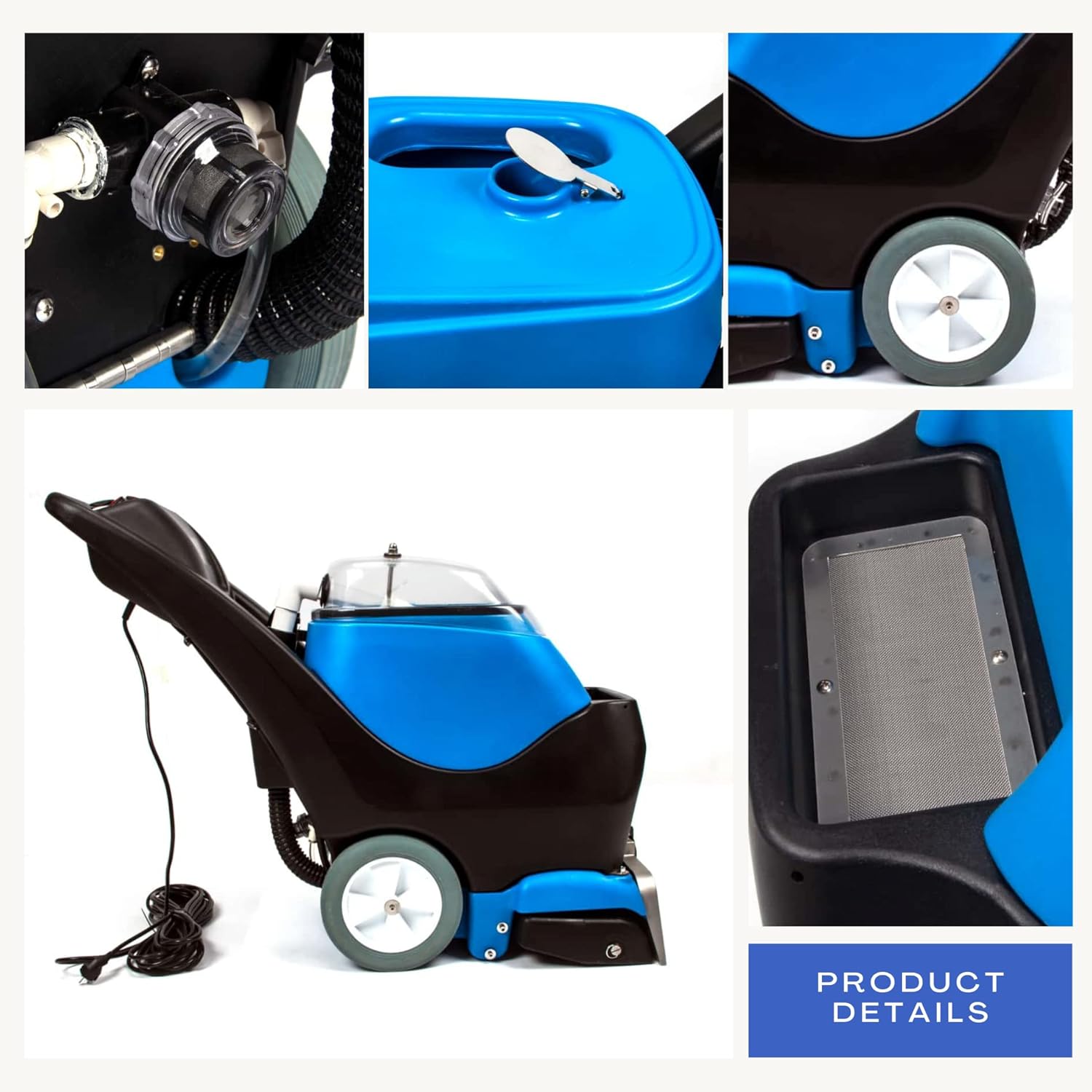 SM350 Commercial Carpet Extractor & Spotter Machine, 13.8" Cleaning Width, 160 PSI, 10.5-gal Water Tank, 8-gal Sewage Tank, 49 Ft Power Cord, with Upholstery Tool