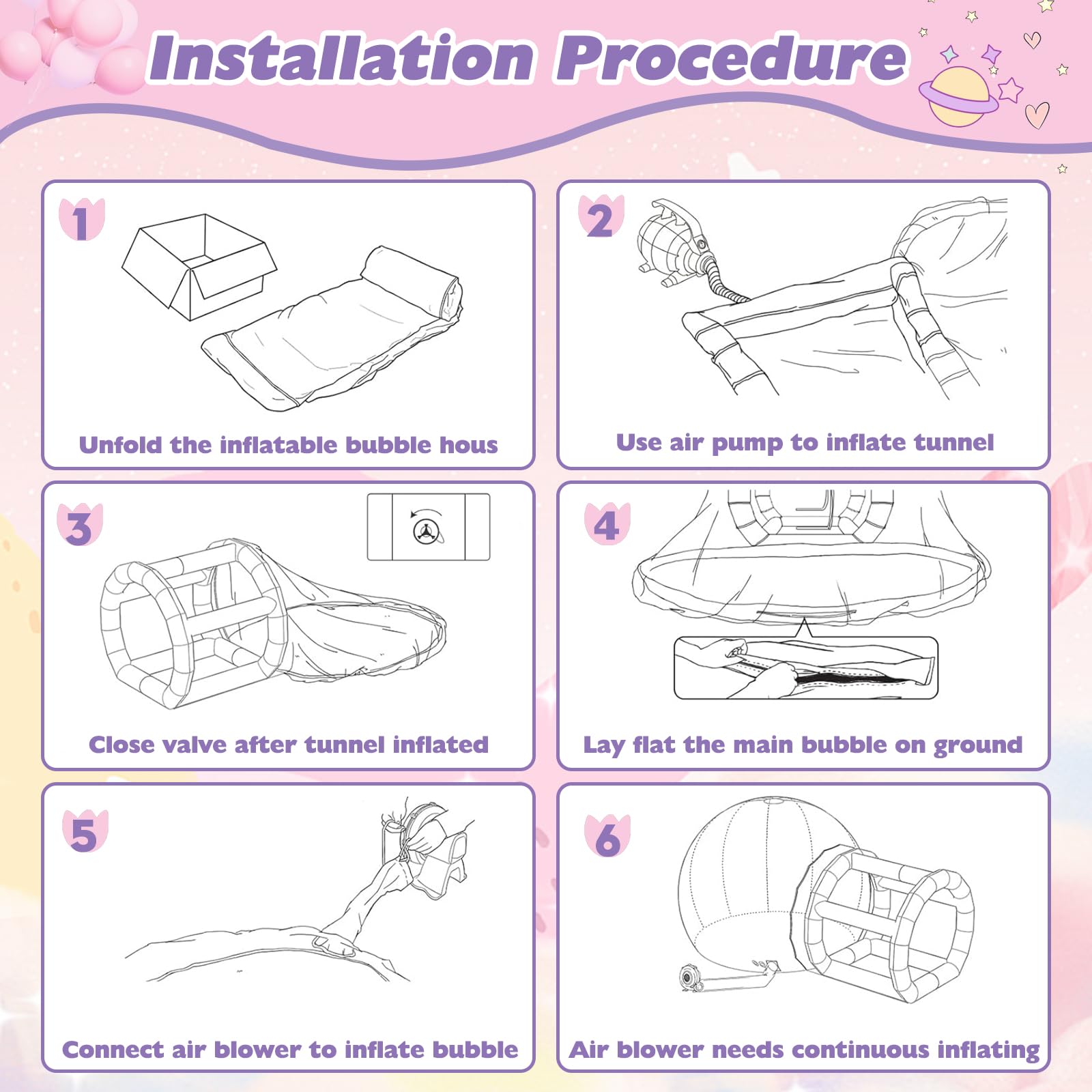 8,2 FT-Einlagige aufblasbare Bubble-Hauskuppel für Kinder Klarer PVC-Ballonhaus mit Tunnel 750W Luftgebläse und 600W Luftpumpe Perfekt für Partys, Gartendekoration und Outdoor-Spaß