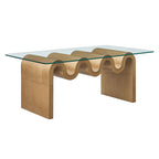 Modway Ondine Glass and Wood Coffee Table in Spiced Apple