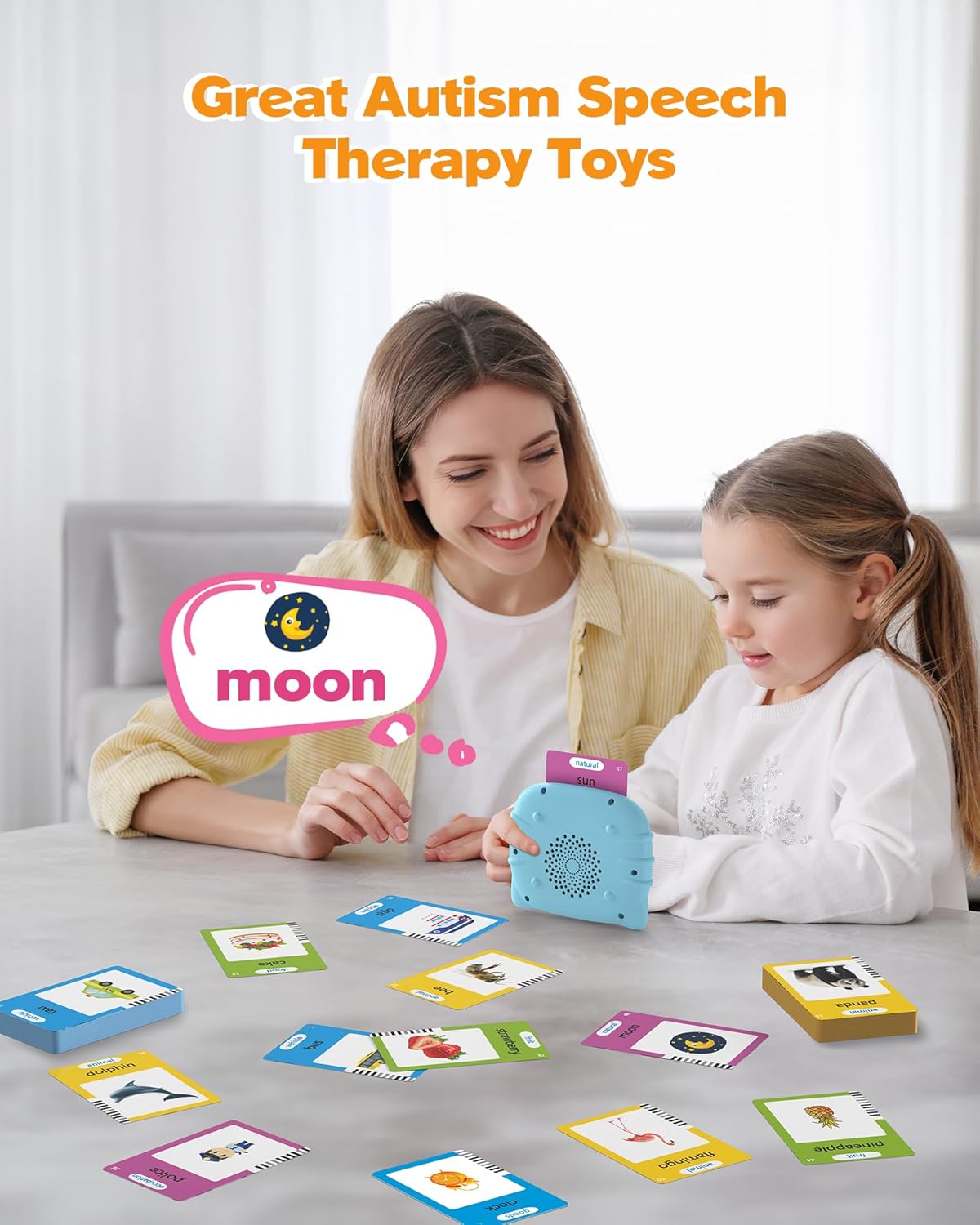 Talking Flash Cards for Toddlers 1 2 3 4 Year Olds, Montessori Language Learning with 224 Words, Pocket Speech Therapy Tools, and Speech Development Educational Playthings for Children