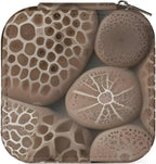 Travel Jewelry Case Petoskey Stone Printed Small Jewelry Box Jewelry Organizer Storage Case Portable PU Leather Mini Jewelry Travel Case for Rings Earrings Necklaces