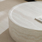 JUSTONE Set of 2 Round Coffee Tables for Living Room, Faux Mars Pattern Modern Minimalist Side Tables Accent End Table End Table for Apartment,Office,Marble