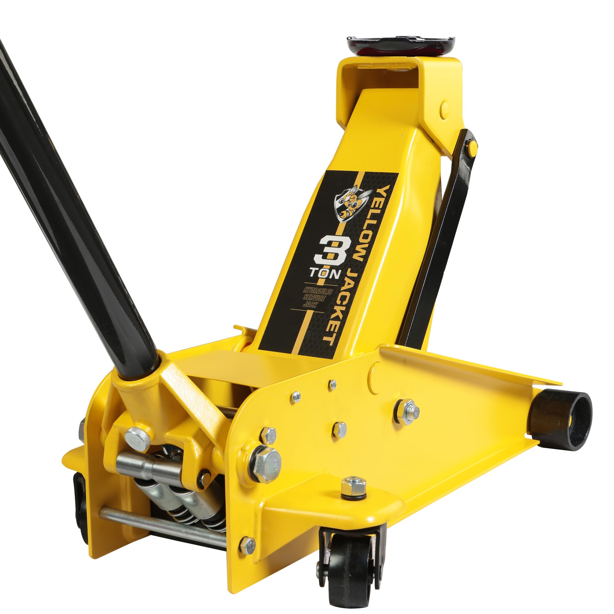 YELLOW JACKET Low Profile Floor Jack with Dual Pumps Quickly Lift Hydraulic Car Jack with Pad, 4 Ton (8,800 lb) Capacity