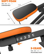 Machine à Squat Dskeuzeew avec Moniteur LCD, Équipement d'Exercice pour la Maison Machine à Squat et Rameur 330 Lbs avec Résistance Réglable Machine d'Entraînement à Domicile Entraîneur de Jambes et Fessiers pour Tout le Corps