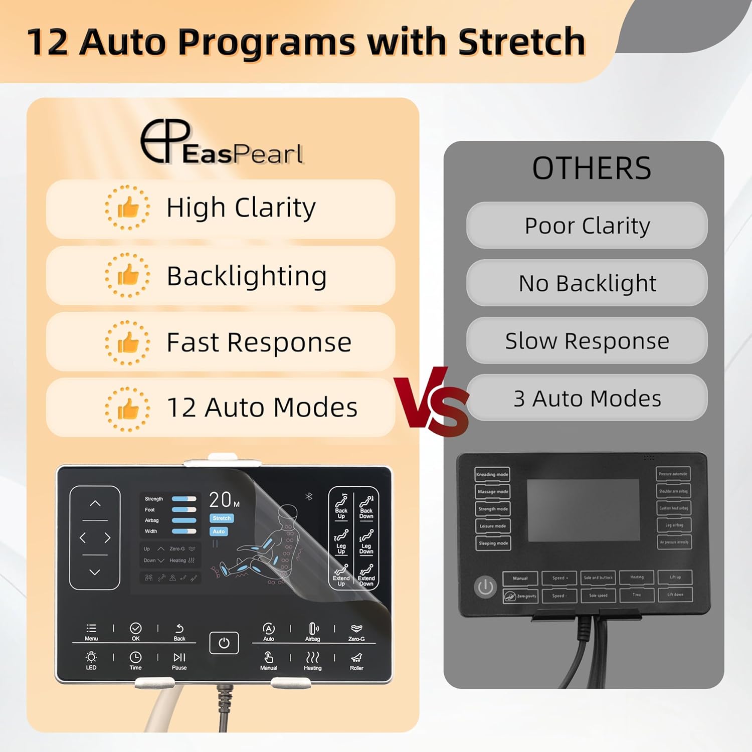 EASPEARL 2025 Massage Chair, 4D Full Body Zero Gravity Massage Chairs with APP, SL Track Shiatsu Stretch Massage Recliner Chair with Electric Footrest, Heat, Foot Rollers, Body Scan(Black)