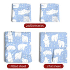 Komplet pościeli King Christmas Tree - Świąteczny wzór Xmas na lnie - Głębokie kieszenie - Dopasowany krój - 4 części - Bez zagnieceń - Wygodna i chłodząca świąteczna pościel zimowa - Łatwa w pielęgnacji - Przyjazna dzieciom