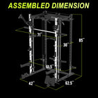 EonfitOmni Eonfit E3 Smith Machine for Home Gym with Cable Crossover System, Multi-Function Power Cage Squat Rack with LAT Pulldown for Home Gym Equipment