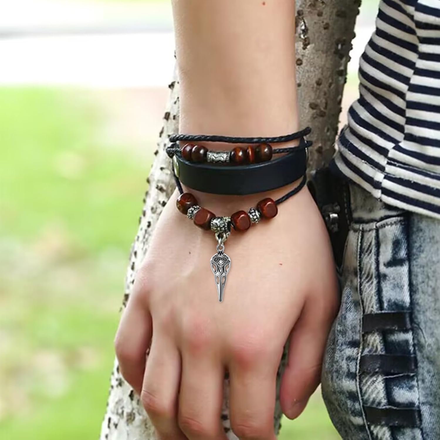 50Pcs Alloy Raven Skull Charms Bird Head Skeleton Charms Crow Beak Bird Skull Charm Eagle Skull Pendant Charm For Halloween Witch Pagan Necklace Earring Jewelry Making Crafting