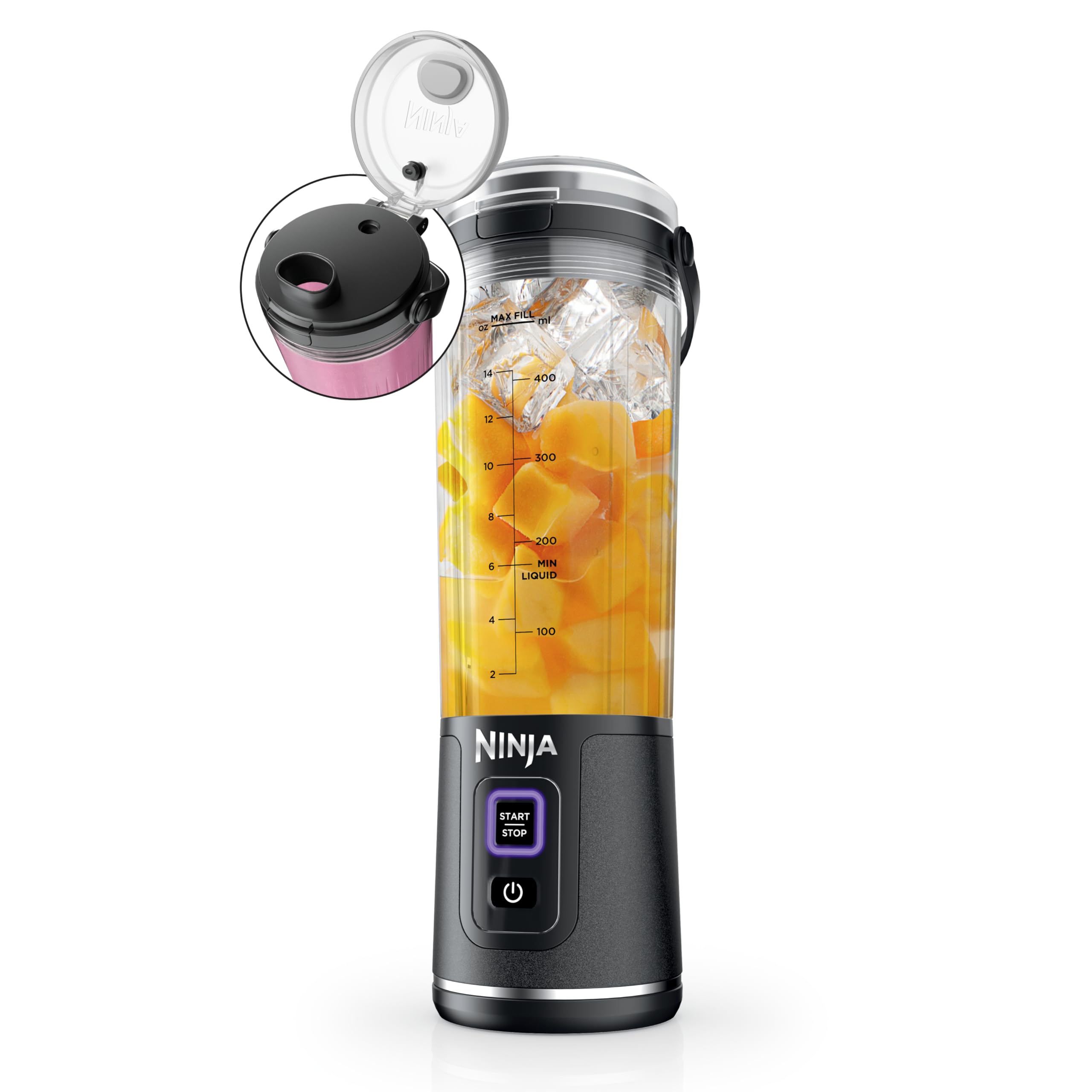 Ninja Blast Portable Blender, Cordless, 18oz. Vessel, Personal Blender For-Shakes and Smoothies, BPA Free, Leakproof-Lid and Sip Spout, USB-C Rechargeable, Dishwasher Safe Parts, Tinted Aqua, BC151AQ