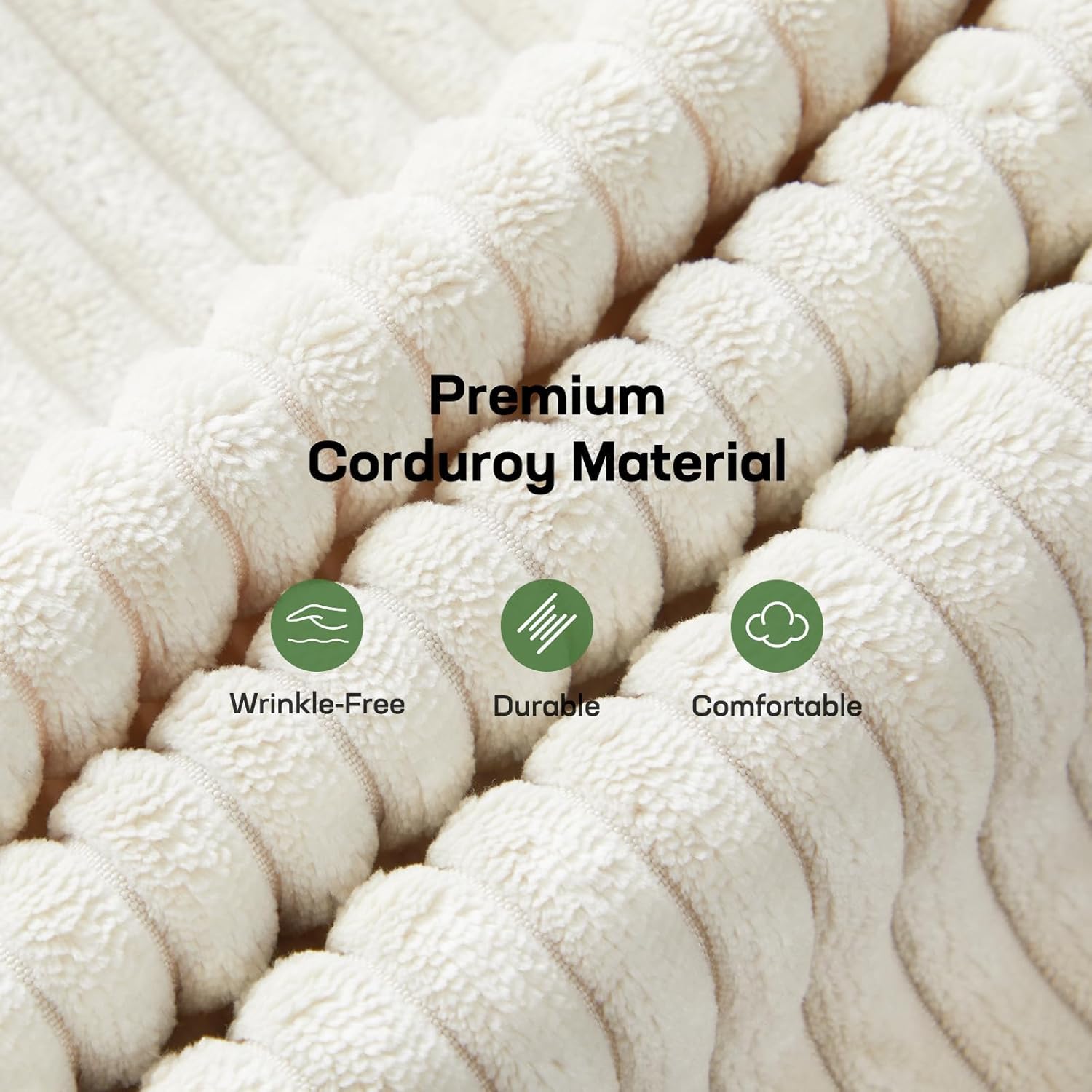 Marsail Futon Sofa Bed, Corduroy Futon Couch with Adjustable Backrest & Armrests, Convertible Small Sleeper Sofa Bed for Small Apartments, Study Room, Office, White