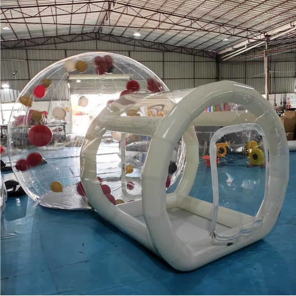 10FT Inflatable Bubble House with Bounce Jumping Area Commercial Grade PVC Bounce House, Bubble Balloon House for Kids,Toddler with Blower & Pumb & 50Pcs Balloons