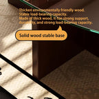 EASYSOUL Modern Round Glass Coffee Table with Wood Base for Living Room, 35.43" D x 35.43" W x 13.78" H, Mid Century Circular Center Coffee Tables with Tempered Glass Top (Walnut-Grey Glass/35.43 ")