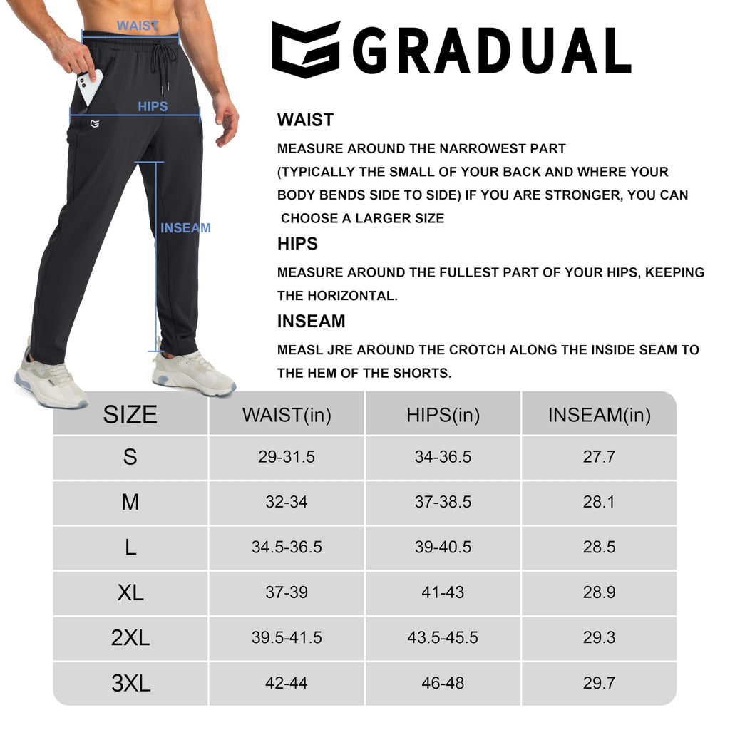 G Gradual Men's Sweatpants with Zipper Pockets Tapered Joggers for Men Athletic Pants for Workout, Jogging, Running (Grey Camo, Large)