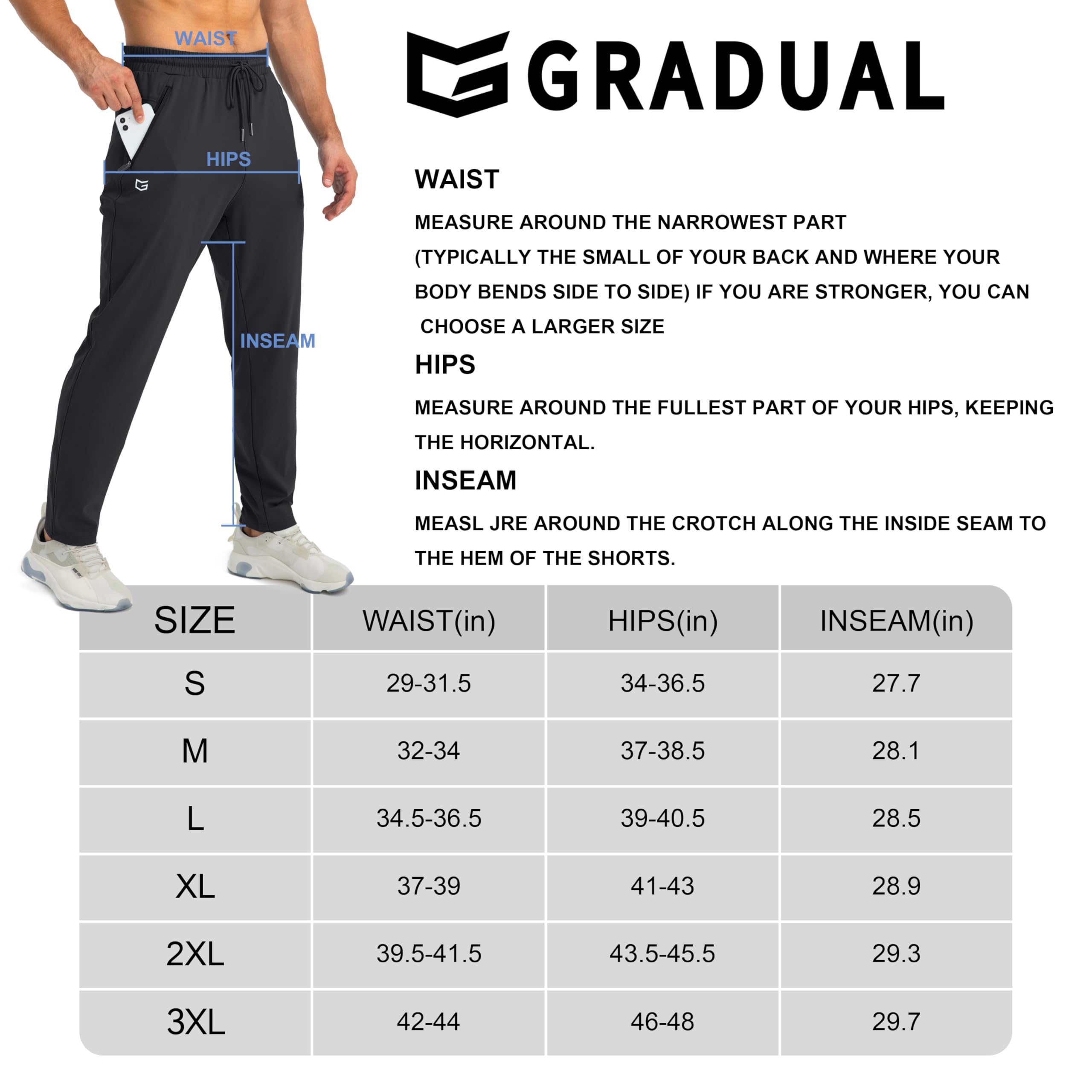 G Gradual Men's Sweatpants with Zipper Pockets Tapered Joggers for Men Athletic Pants for Workout, Jogging, Running (Grey Camo, Large)