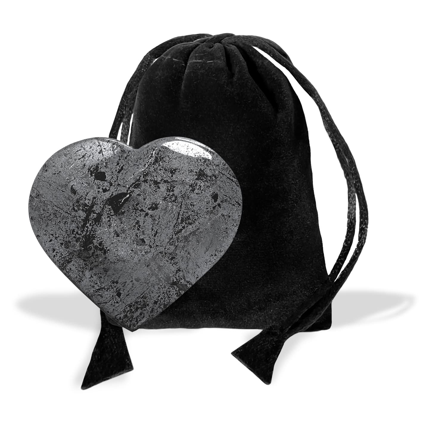 Heart 1.75 Inch with Black Pouch (Black Obsidian)