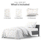 Kids Princess Full 4 Piece Sheet Set - Boys, Girls, Teens, Toddler - Easy Fit Deep Pockets - Breathable, Hotel Quality Bedding Sheets - Machine Washable - Wrinkle Free - Cute, Cozy, Soft - CGK Linens