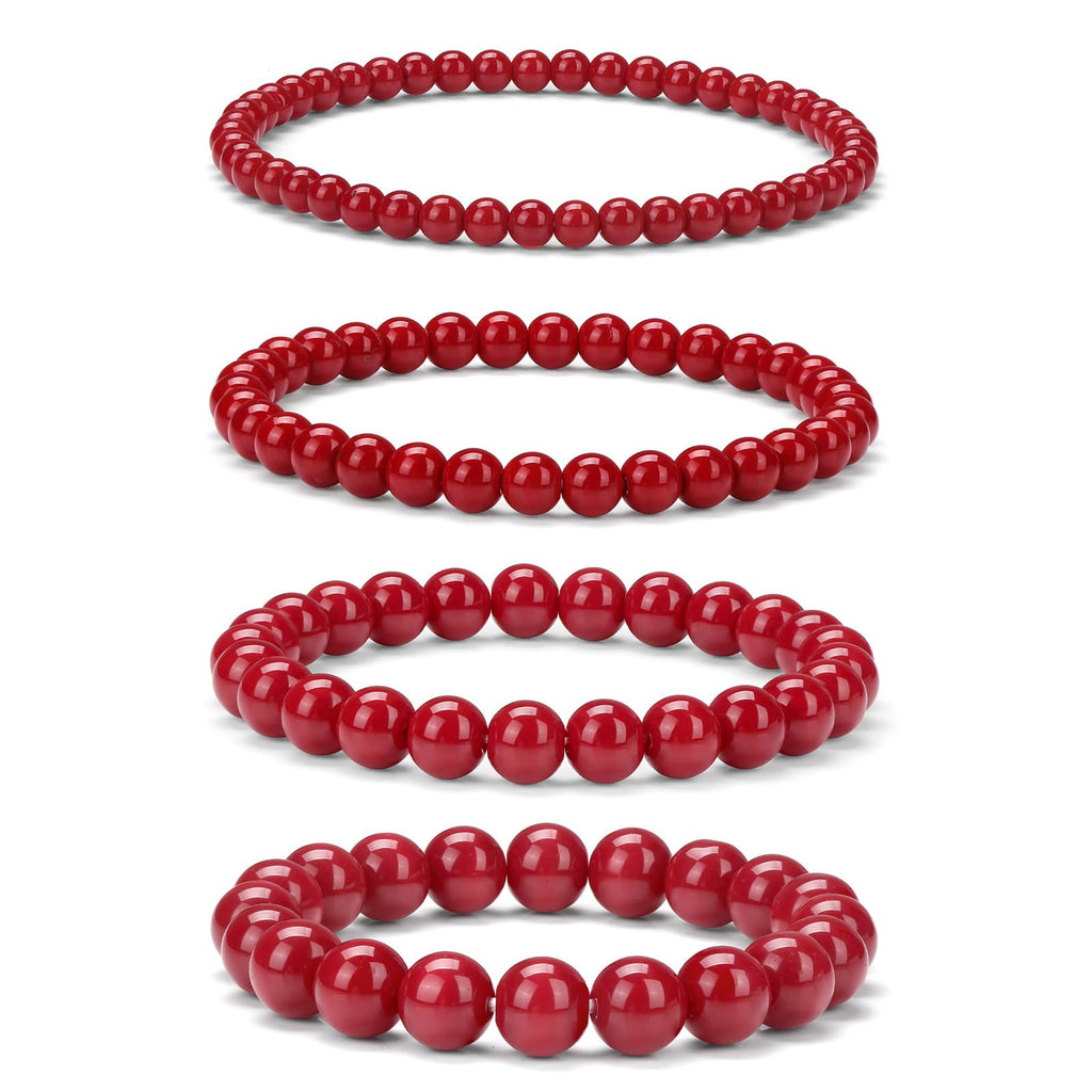 4pcs Beaded Bracelets for Women,Natural Healing Crystal Gemstones Bracelet,Anxiety Stress Relief Bracelet Handmade purple Jewelry Gifts for Women