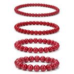 4pcs Beaded Bracelets for Women,Natural Healing Crystal Gemstones Bracelet,Anxiety Stress Relief Bracelet Handmade purple Jewelry Gifts for Women