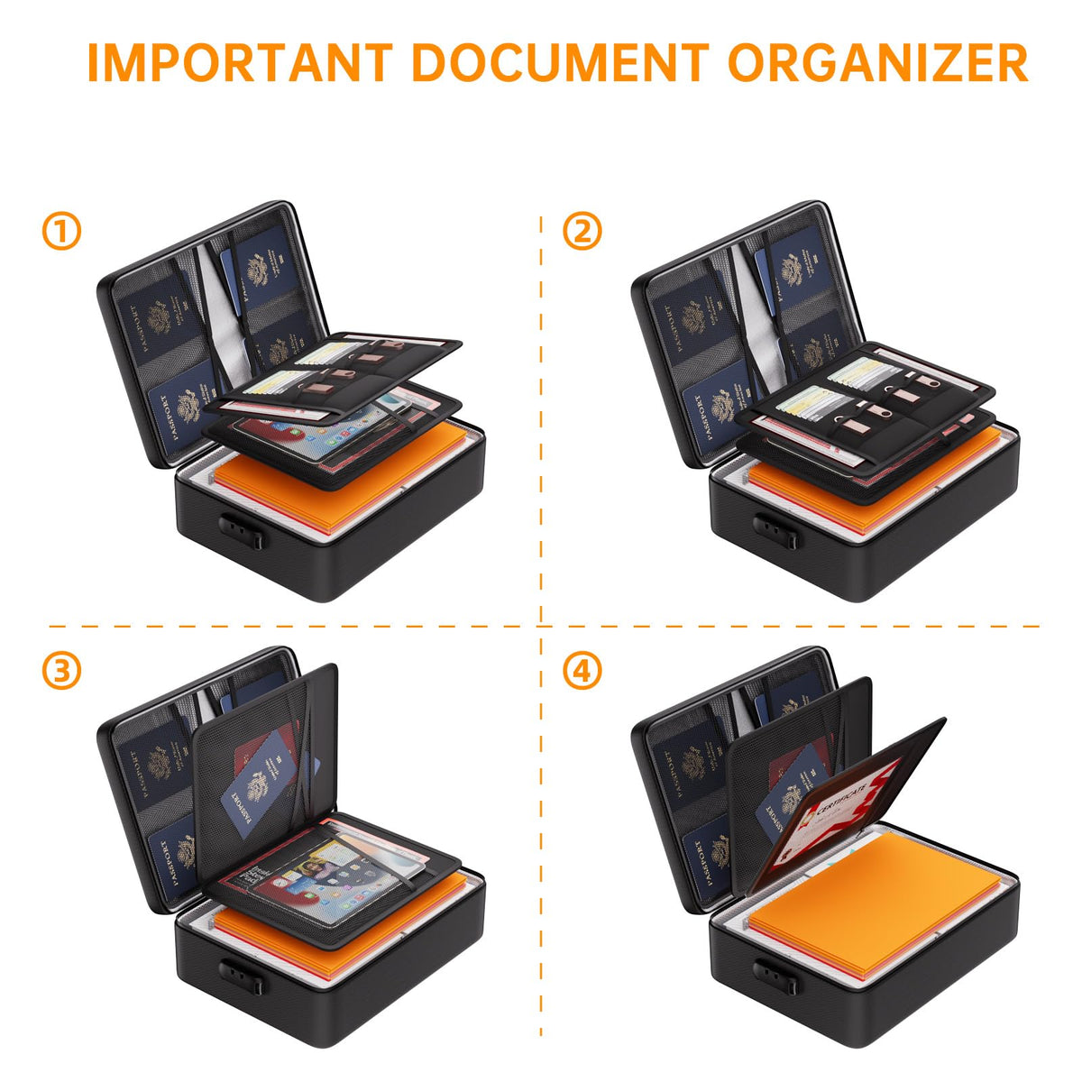 Docsafe DocSafe 5200°F Document Organizer with Lock,Upgraded Heat Insulated Fi ...