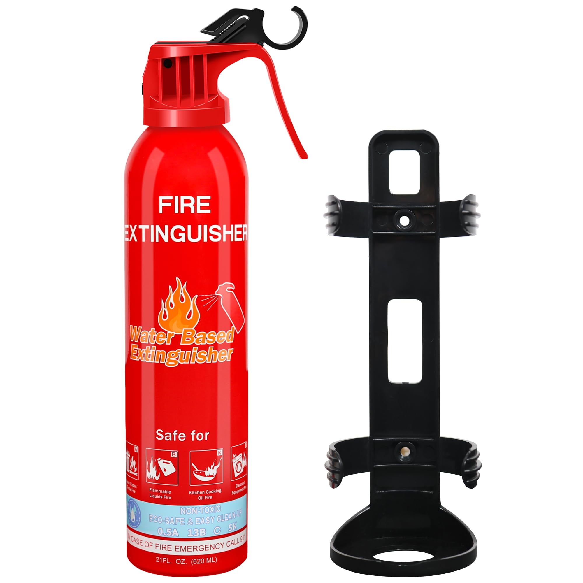 Fire Extinguisher for Home with Mount, 6 Pack Upgraded 8-in-1 Portable Fire Extinguishers For Vehicle Car Boat Marine Kitchen Emergency Supplies, Water-Based Extinguisher For A, B, C, K Fire Types