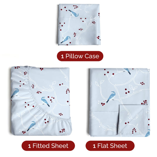 Queen Christmas Tree Sheet Set - Holiday Xmas Pattern Linen Set - Deep Pockets - Snug Fit - 4 Piece - Wrinkle Free - Comfy & Cooling Festive Winter Bedding - Easy To Care For - Kid Friendly