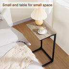 AMHANCIBLE C Shaped End Tables Set of 2, Couch Side Tables That Slide Under, TV Trays for Living Room, Bedroom, Small Space, Sofa, Grey HET02BGY