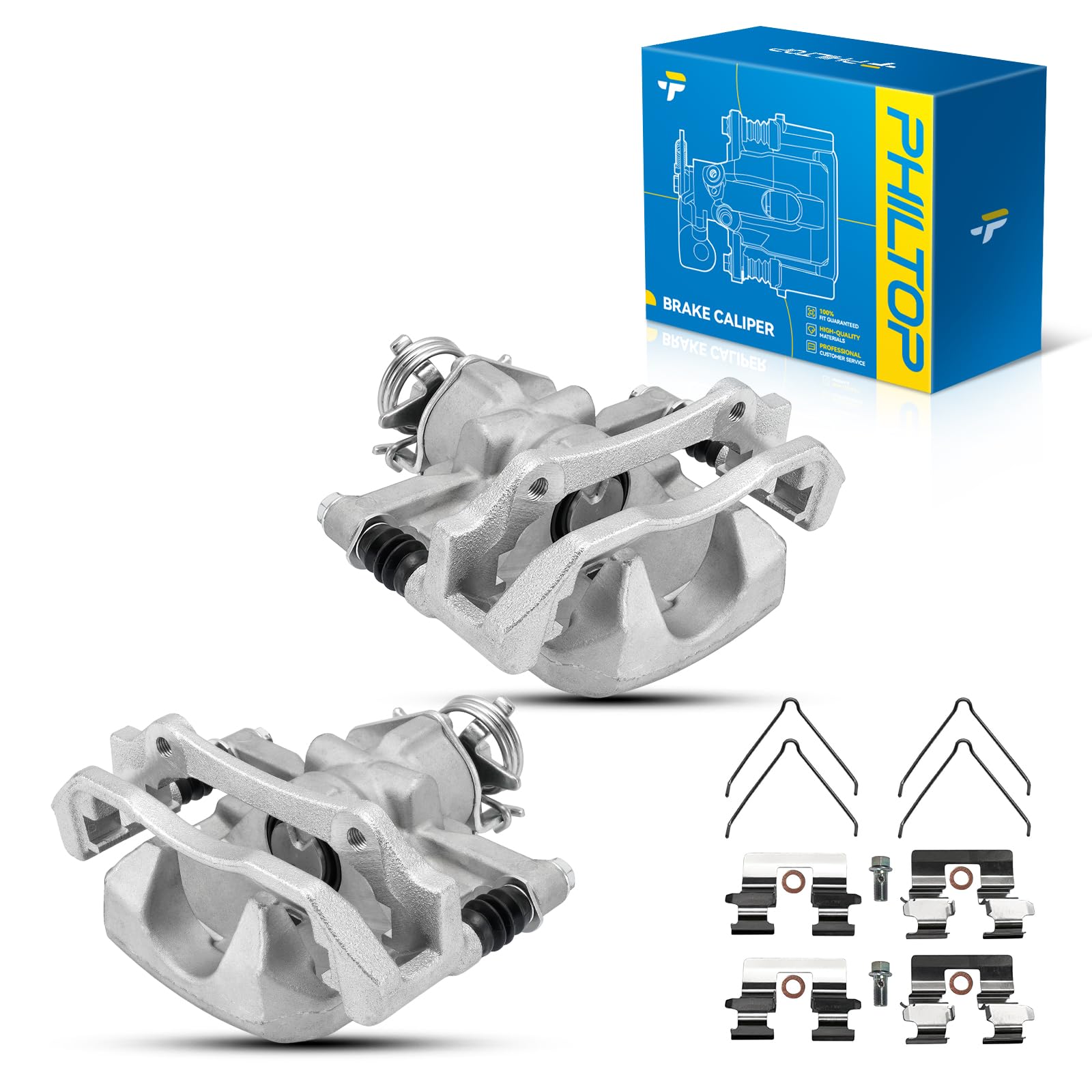 PHILTOP 18B5046 18B5047 Rear Disc Brake Caliper Assembly Fit for 2007-2017 Jeep Wrangler, 2008-2012 Jeep Liberty, 2007-2011 Dodge Nitro, 2018 Jeep Wrangler JK