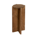 Creative Co-Op Paulownia Wood Round Accent Table, Brown