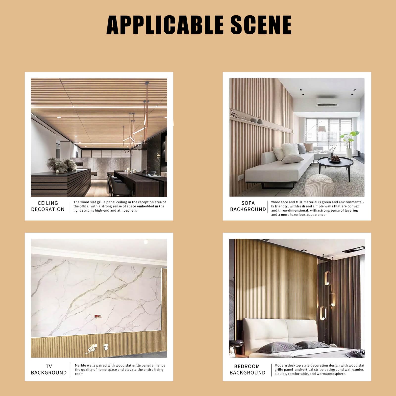 Acoustic Wood Panels for Wall - Modern Wood Slat Wall Panel, Wood Slat Panels for Wall, Noise Cancelling & Absorbing Wooden Veneer Panels, 94.49” x 13” Each, 0.82” Depth (2Pcs) (Oak_ZFH02)