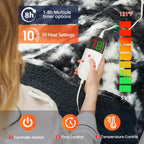Manta Elétrica Aquecida OCTROT - Manta de Aquecimento em Sherpa de Lã para Sofá, Manta de Aquecimento de Pelo Sintético para Colo com Temporizador de 5 Posições e 10 Níveis de Aquecimento, Certificação ETL&FCC, para Adultos