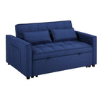 2-in-1 Convertible Loveseat Sofa Bed with Pull Out Bed and Storage Sectional Counch for Living Room, Apartment, Bedroom, Office, Gray