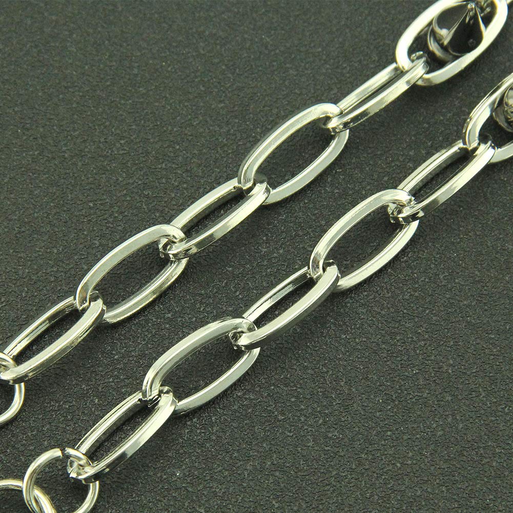 Chaînes de montre de poche à rivet lourd PINKPIN Chaîne de portefeuille Chaîne de motard Porte-clés Pantalon Longue chaîne Punk Pantalon Hip Hop pour hommes femmes