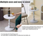Pedestal White Metal Side Table, Small Sofa Coffee Table, Small TV Tray Table for The Sofa In the Living Room and Bedroom, Mini Coffee Table is Lightweight and Convenient to Move, 20.47 (H) *11.8 (W)