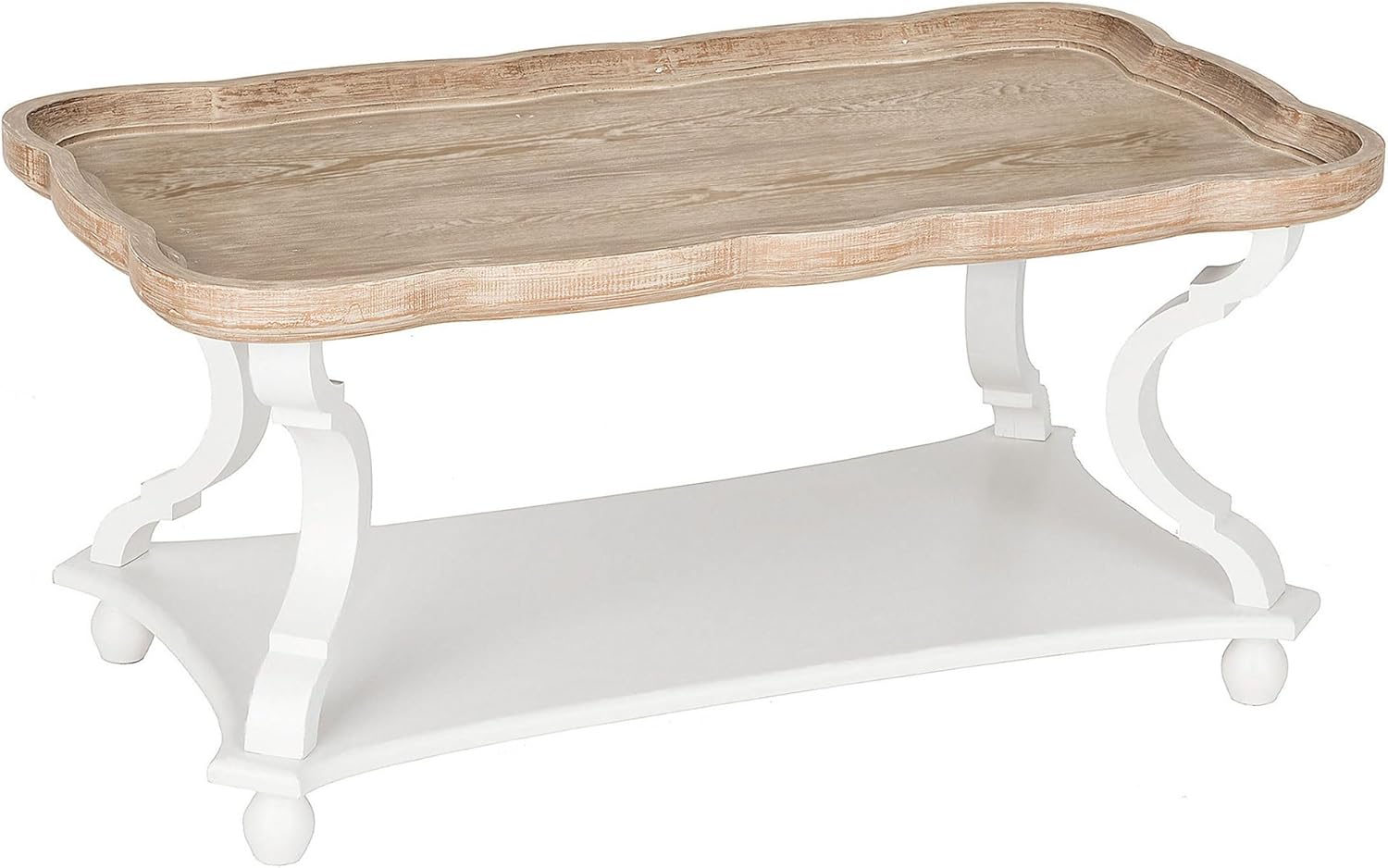 COZAYH Rustic Farmhouse Cottagecore Coffee Table, Natural Tray Top Sofa Table for Family, Dinning or Living Room, Small Spaces, Handcrafted Finish, Modern