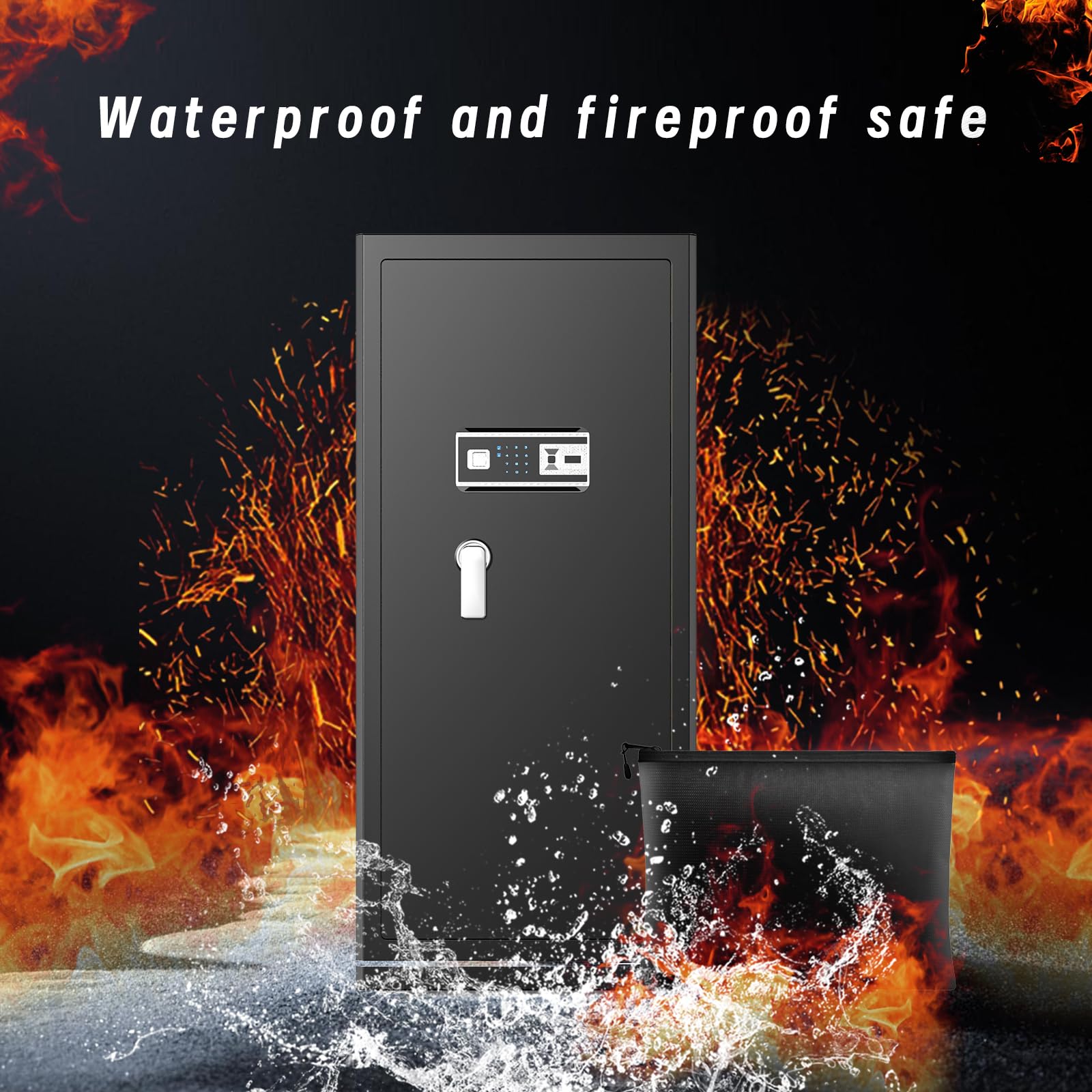 [2025 New Wifi Smart Safe]FABAO 17.5 Cu.Ft.Extra Large Home Safe,Heavy Duty Digital Security Safe with Built-In Drawer and Removable Shelves,Waterproof and Fireproof Safe for Home Hotel Office