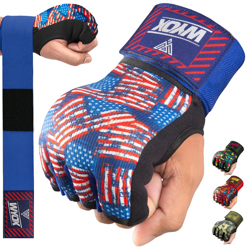 WYOX Gel Boxing Hand Wraps Inner Gloves for Men & Women, 80cm Quick Wrist Straps, Padded Knuckle Protection for Muay Thai Kickboxing, Hand Wraps for Boxing & Martial Arts
