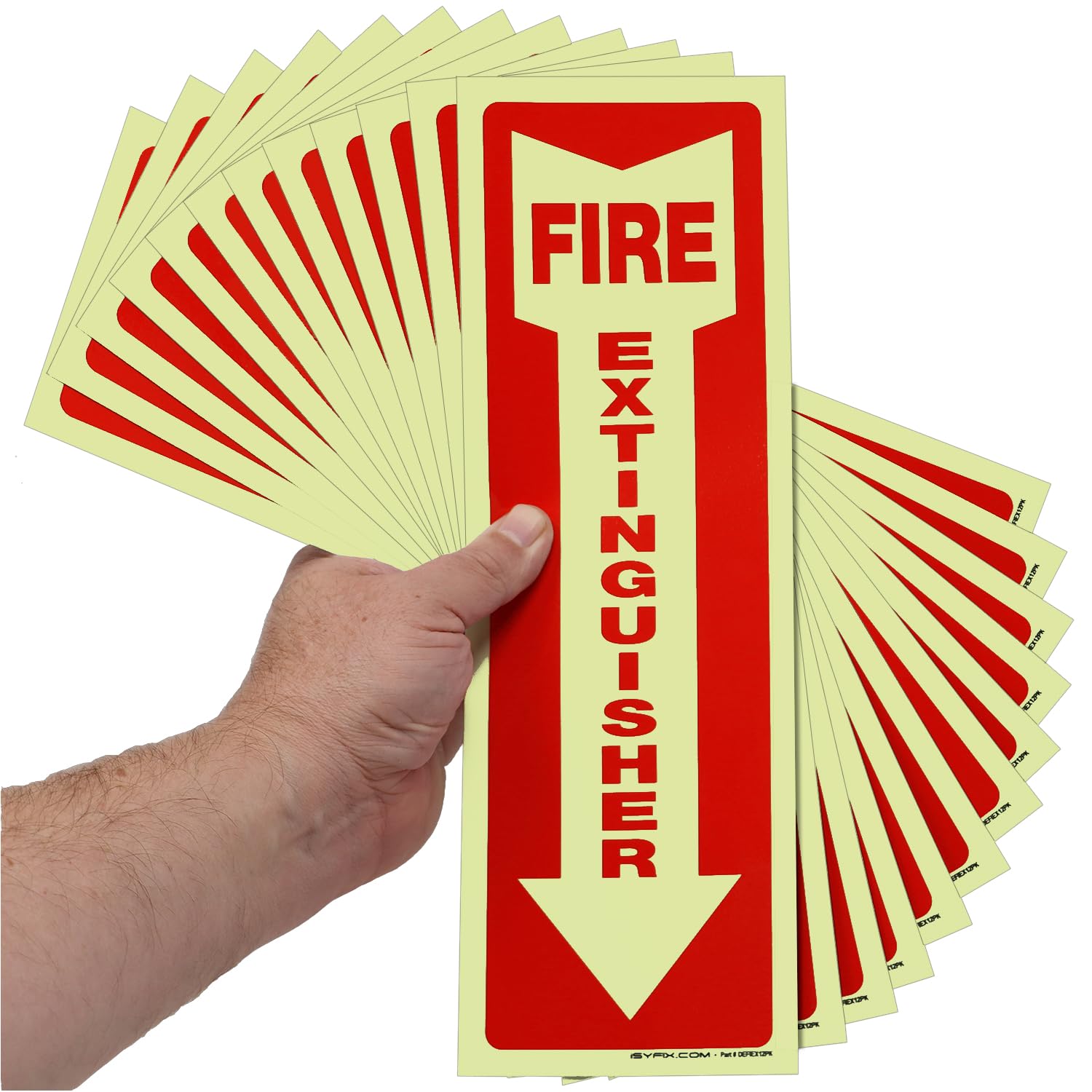 iSYFIX Fire Extinguisher Signs – 3 Pack 4x12 Inch – 40 mil Thick Polystyrene Plastic, Laminated for Ultimate UV, Weather, Scratch, Water & Fade Resistance, Indoor & Outdoor