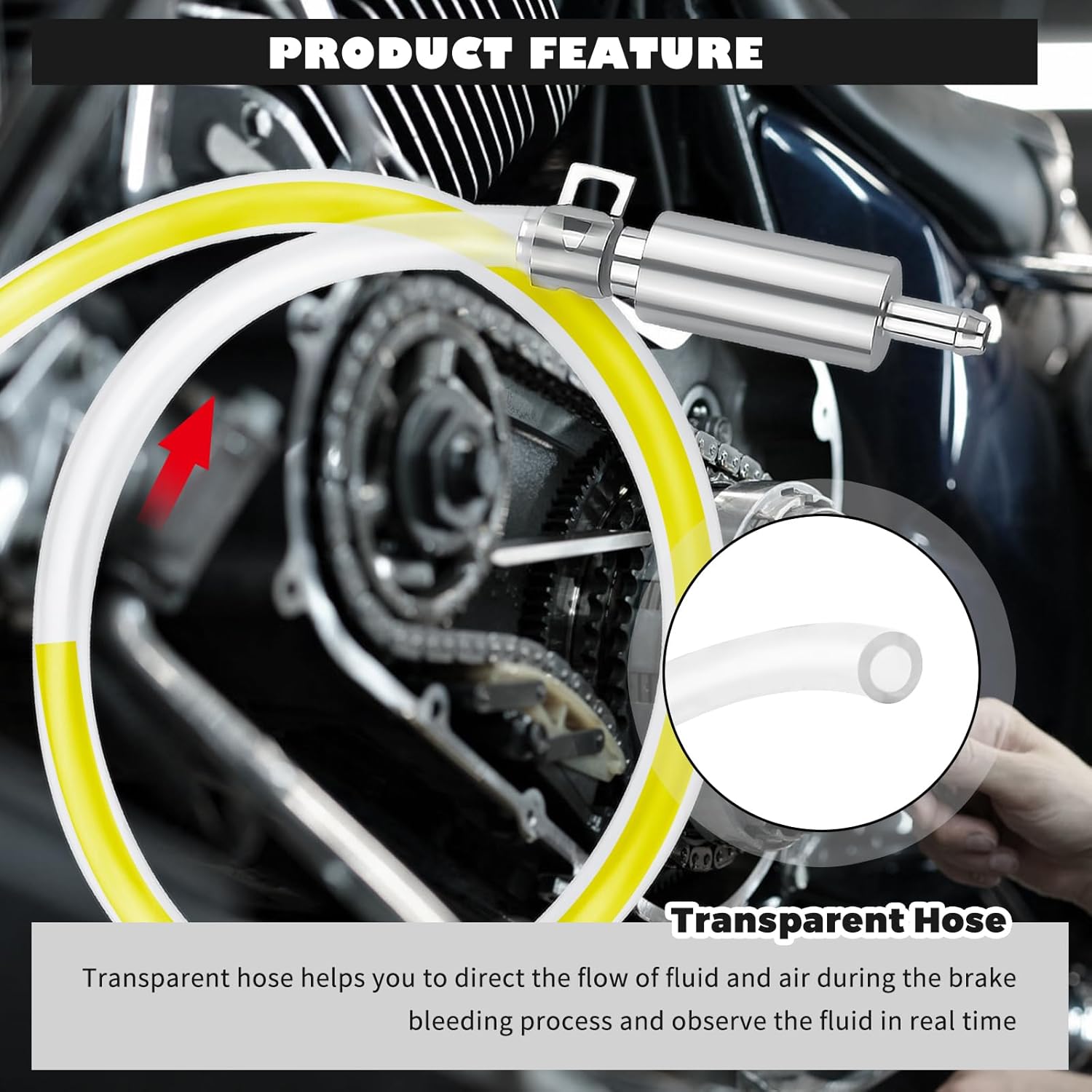 Car Brake Bleeder Hose Kit,Practical Brake Bleed Hose Kit with One Way Check Valve & Clamp for Bleeding Repair,Professional Car Accessories Cars & Motorcycle Brakes Bleeder Kits