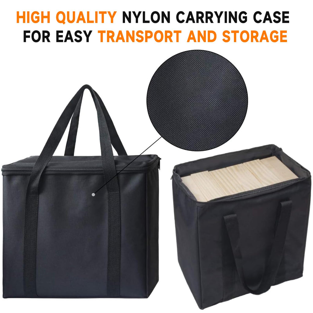 Nattork Giant Tumbling Tower (Stack from 1.77Ft to 4+ Ft), Wood Stacking Giant Blocks Game| Made from Premium Pine Wood| Ideal for Family, 54PCS