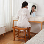 Utoplike Teak Shower Bench Seat with Handles, Portable Wooden Spa Bathing Stool with Storage Towel Shelf, 22" x 13" x 18.6", Perfect for Indoor and Outdoor Use