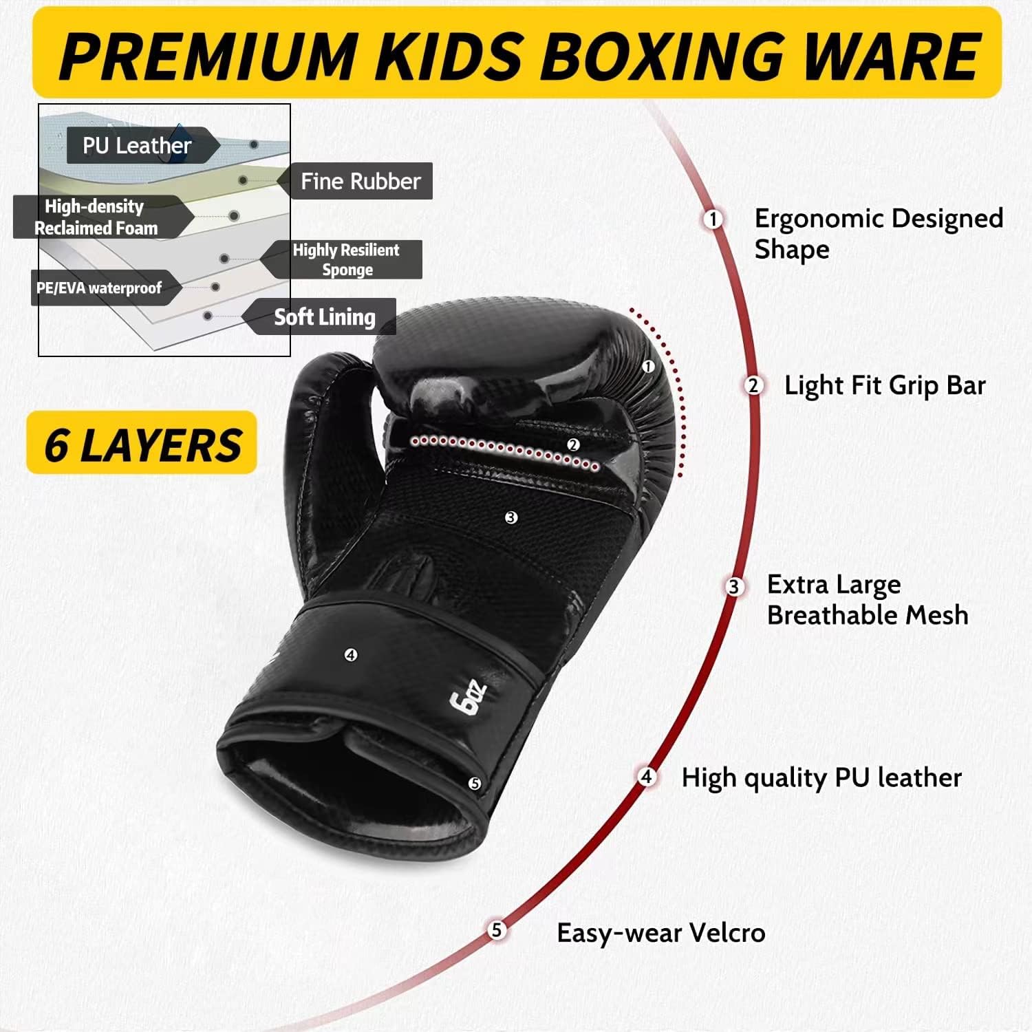 Upgrade Kids Boxing Gloves for 3-8 Year Boys and Girls, Toddler Boxing Gloves for Kids Training, Boxing Gloves Kid Sparring for Punching Bag, Kickboxing, Muay Thai, MMA