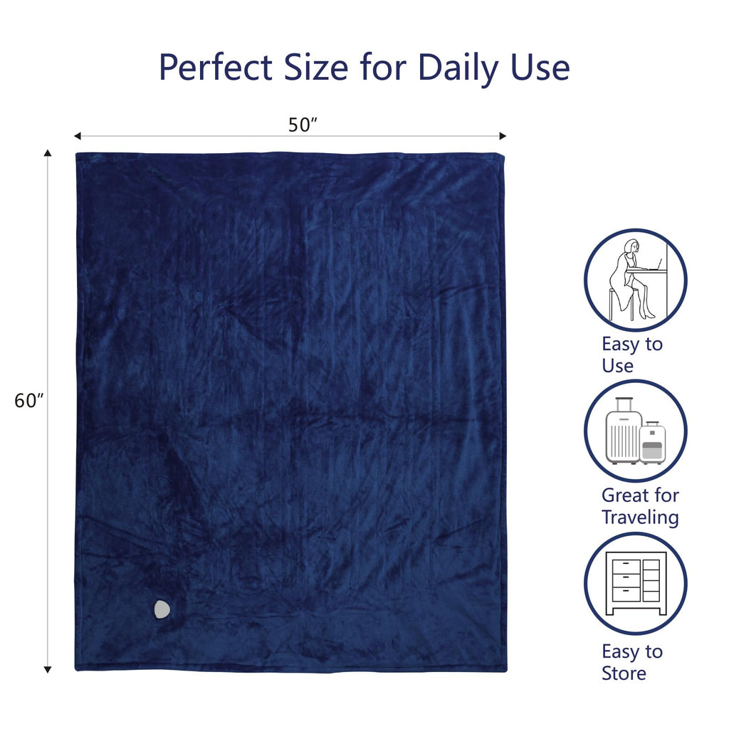 Manta Elétrica Tefici, Super Aconchegante e Macia, Flanela de 2 Camadas 50" x 60", Manta Aquecida com 3 Níveis de Aquecimento e Desligamento Automático em 4 Horas, Lavável na Máquina, Certificada ETL e FCC, Uso Residencial e Escritório, Cor Camelo