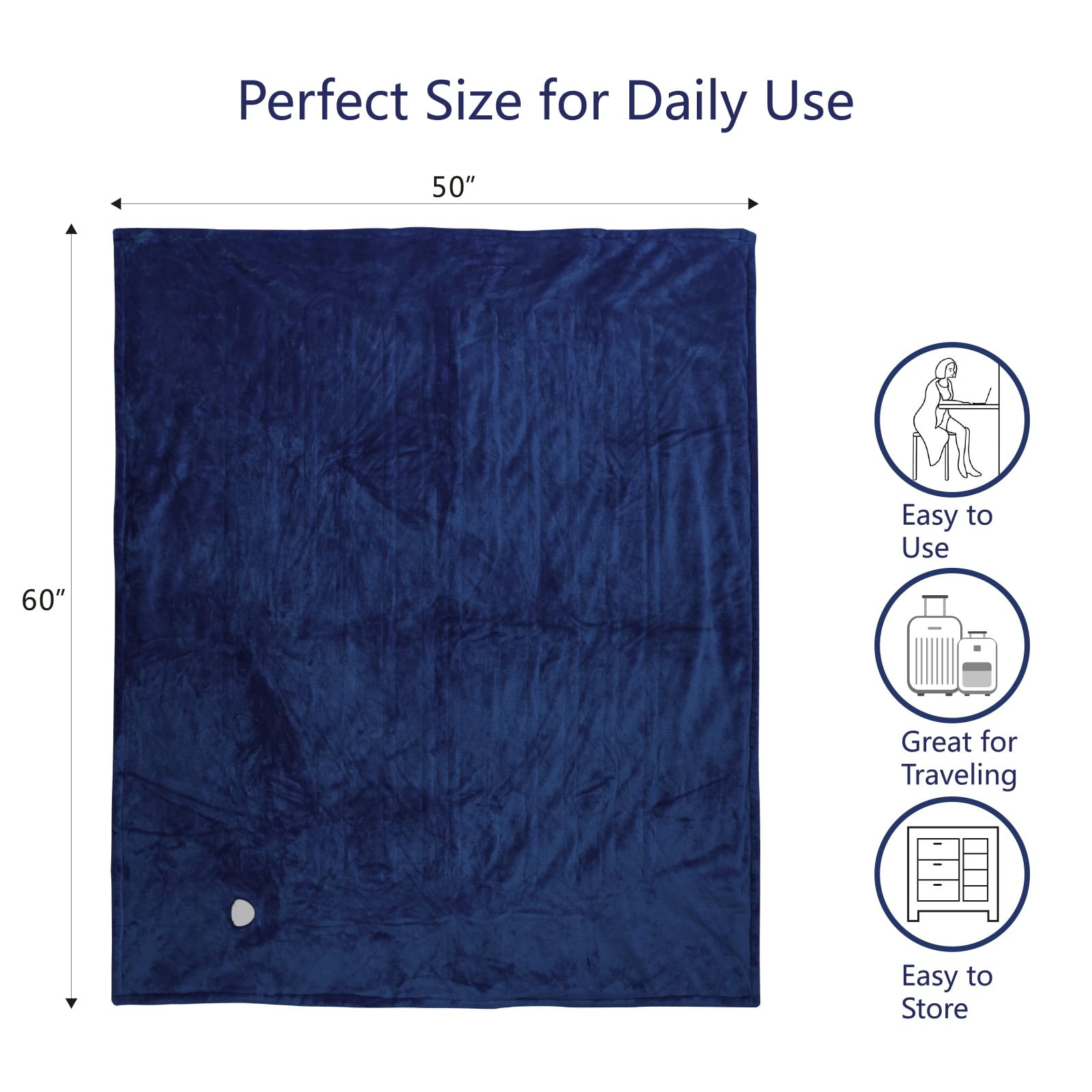 Manta Elétrica Tefici, Super Aconchegante e Macia, Flanela de 2 Camadas 50" x 60", Manta Aquecida com 3 Níveis de Aquecimento e Desligamento Automático em 4 Horas, Lavável na Máquina, Certificada ETL e FCC, Uso Residencial e Escritório, Cor Camelo